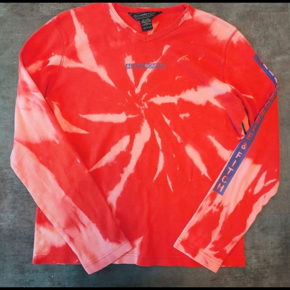 abrecrombie long sleeve tie-dye with logo